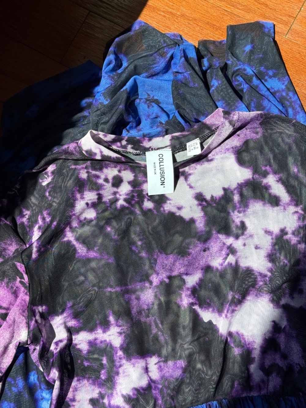 COLLUSION ASOS Purple and Black Tie-Dye Maxi Dress